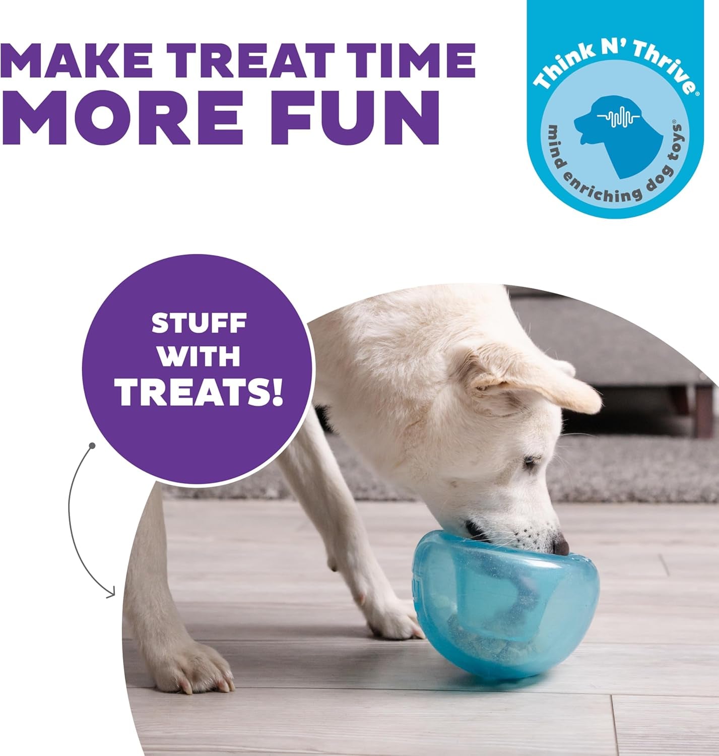 by Planet Dog Snoop Interactive Treat Dispensing Dog Toy, Large, Blue